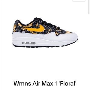 WMNS Nike Air Max 1 Floral ‘white gold black’ size 7